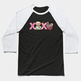 Valentines Day Dog Design, Golden Retriever Love Shirt xoxo, Gift ideas Baseball T-Shirt